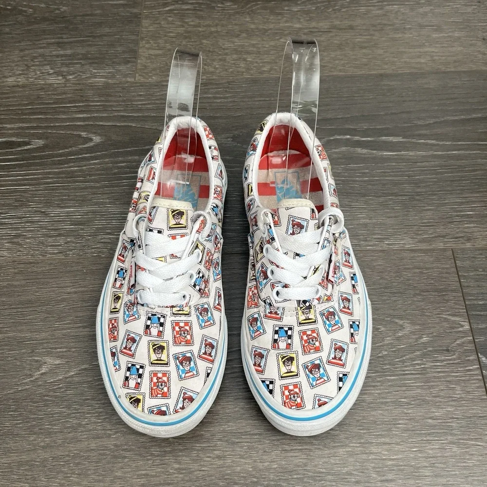 Vans Off The Wall Kid's Where's Waldo Postage Stamp Sneakers‎ Shoes US Size 3